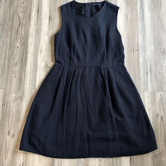 Gap 100% Cotton Black Sleeveless Lined Dress With Pockets Size 10 - Picture 1 of 7